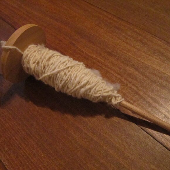 Solid Wood Drop Spindle, Unfinished, 12.5 Inches Long for Yarn Making Spinning - Picture 2 of 4